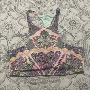 Victoria's Secret Pink and Purple Paisley Swim Top